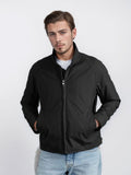 Stand Collar Zippered Solid Color Jacket