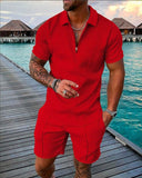 New Men's Summer Half Sleeve Top and Shorts, Casual Suit