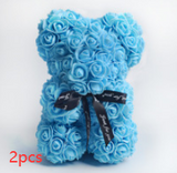 Valentine's Day Gift Rose Bear, Eternal Flower Rose Teddy Bear, PE Foam Toy for New Year's Eve
