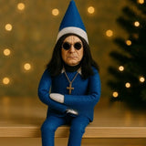 Fashion Ozzy Christmas Elf Doll – Musical Plush Ornament, Classic Sitting Posture for Xmas Tree Decoration