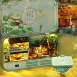 Handmade Model Toy, DIY Iron Box with Light Doll House