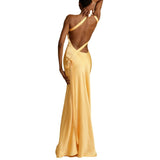 Party Slim-fit Oblique Shoulder Dress for Women