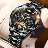 Luxury Men's Hollow Automatic Mechanical Waterproof Tide Watch
