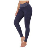 Plaid Fitness Yoga Pants, Women's Seamless High-waist Breathable Gym Leggings