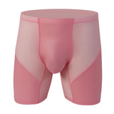 Men's Fashion Casual Leather Transparent Mesh Shorts