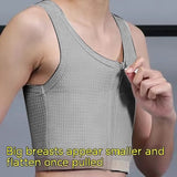 T Era Les Chest Cover, Short Bandage Zippered Tomboy Vest Corset