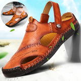 Men's Closed Toe Sandals, Summer Adjustable Slides Slippers, Fashion Beach Shoes