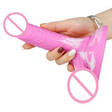 Mixed Color, Liquid Silicone Replica Dildo Device, Back Court Butt Plug