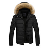 Men's Fur Hooded Coat, Winter Thick Fleece Jacket, Cotton Clothing