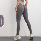 Fashion V-shaped Yoga Pants, INS High Waist Trousers, Hip Lifting Sports Fitness Women's Clothing
