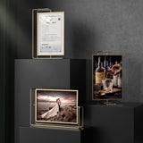 Double-sided Rotatable Metal Photo Frame Stand
