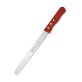 Stainless Steel Bread Knife with Red Wooden Handle – Fine-tooth Serrated Cake & Toast Slicer