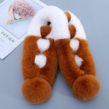 Classic Color-matched Plush Cross Scarf