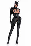 Shiny Faux Leather, PU Mirror Sexy Cat Suit