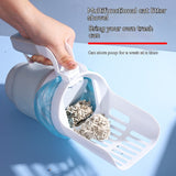 Upgrade Widen Cat Litter Shovel Scoop with Refill Bags, Large Cat Litter Box, Self Cleaning Waste Bin System