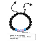 Acrylic Black Agate Beaded Bracelet for Men & Women – Friendship Style