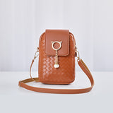 Mobile Phone Bags Women's Woven Pearl Tassel Cover Type Crossbody Shoulder Bag