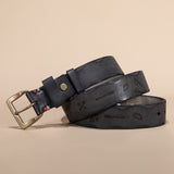 Men’s Vegetable-tanned Top-grain Leather Belt with Solid Brass Buckle