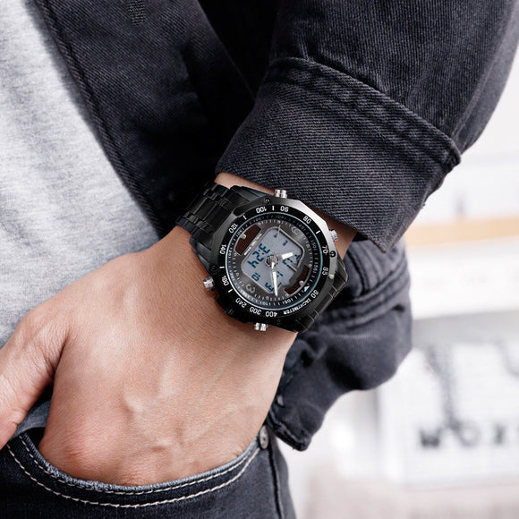 Men's Fashion, Solar Multifunctional, Steel Strap Watch
