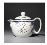 Linglong Blue and White Porcelain Teapot, Single Ceramic Pot