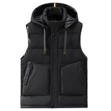 Men’s Winter Cotton Vest with Removable Hood – Trendy Outerwear, Plus-size Waistcoat