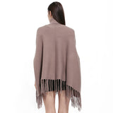 Monochrome Cashmere Shawl-type Bat Sleeve Sweater