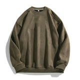 Suede Look Solid Color Casual Turtle Neck Sweatshirt for Men, Soft Premium Winter Pullover