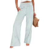 Loose-fit, Ruched, High-waisted, Straight-leg Women's Trousers