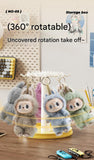Rotating Handheld Blind Box Display Rack – Transparent Plush Doll Storage Case with Dust Cover