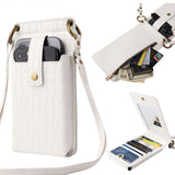 Multi-function Crossbody Bags for Mobile Phone Croc Pattern Wallet Card Holder