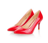 Patent Leather Stiletto Net High-heeled Shoes