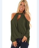Women's Strapless Buttoned Long-sleeved Halterneck