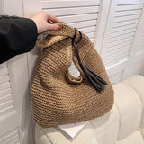 Hand-woven Underarm Hand Carrying Easy Matching, Large Capacity Straw Bag