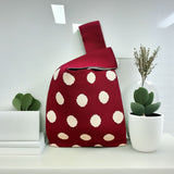 Women's Contrast Color, Polka Dot Handbag