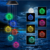 Outdoor Solar Wind Chime Lamp Hummingbird Butterfly Ball Garden Decoration