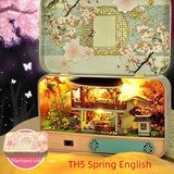 Handmade Model Toy, DIY Iron Box with Light Doll House