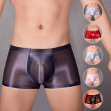 Oil Glossy, U Convex, Ultra-thin, Transparent, Men's Comfortable Stretch Shorts