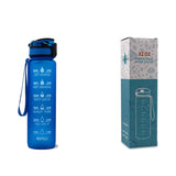 Tritan Water Bottle with Time Marker Bounce Cover, Motivational Water Bottle with Leakproof Lid for Sports Cycling and Outdoors