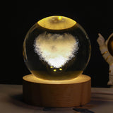 Luminous Starry Sky and Planets Moon - Crystal Ball Small Night Lamp, Projection Ambience Light, Creative Gift Ideas