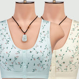 Women's Ice Silk, Front Row Buttons, Tank Top Bra (Pack of 2)