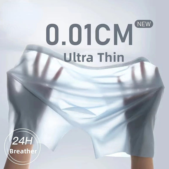 Men's Ice Silk Panties, Seamless Sexy Underwear, Gents' Underpants, Briefs, or Boxer-shorts (Pack of 2)