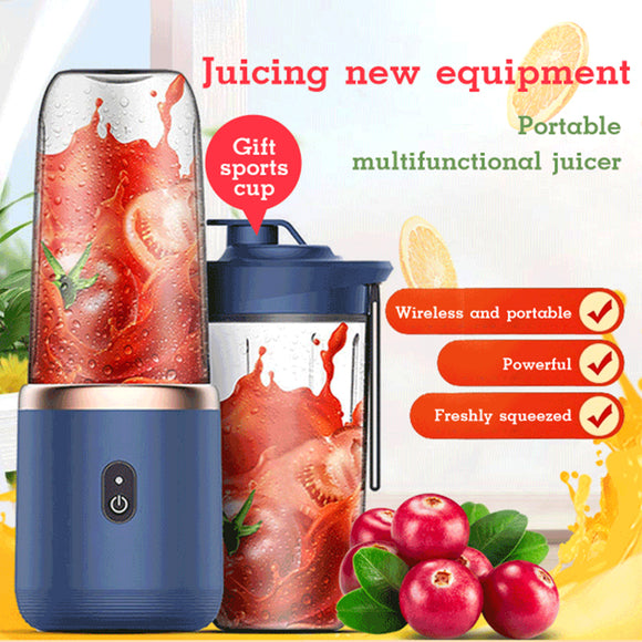 6-blade Portable Blender, Mini Juicer Cup Extractor, Smoothie USB Charging Fruit Squeezer Blender Food Mixer Ice Crusher Machine