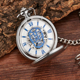 Skull Hollow Flip Retro Mechanical Pocket Watch