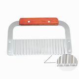 Stainless Steel Potato Cutter with Wooden Handle – Wavy French Fries Cutting Knife