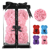 Valentine's Day Gift Rose Bear, Eternal Flower Rose Teddy Bear, PE Foam Toy for New Year's Eve