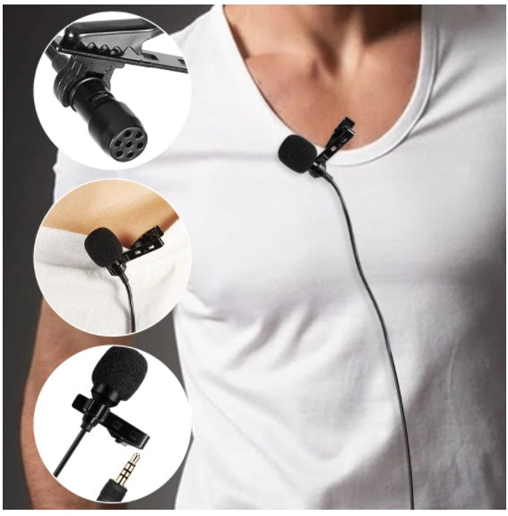 Live Mobile Phone Lavalier, Recording Double Head Interview Microphone 6m