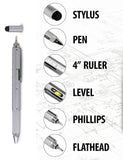 6-in-1 Metal Tool Screwdriver, Touch Screen Ballpoint Pen