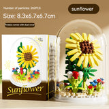 Small Particle Building Blocks Flower Toy, Assembled Gift Preserved Flower Ornaments