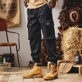 Men’s Heavy-duty Loose Fit Cargo Pants – Straight Leg Utility Workwear Trousers