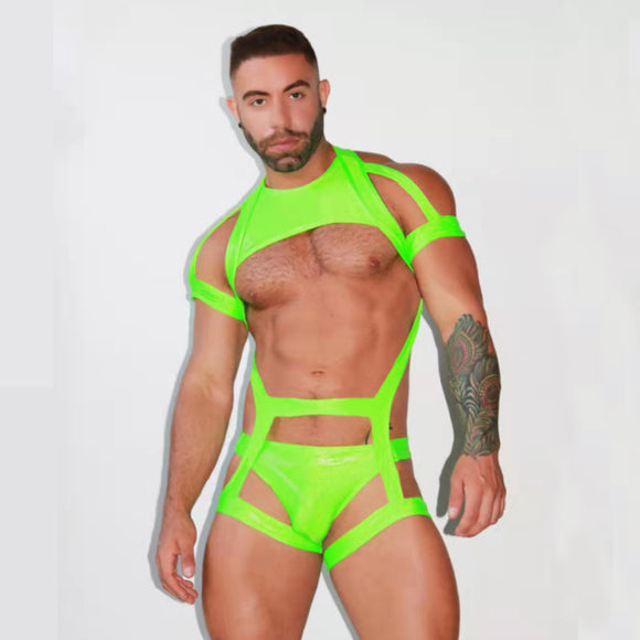 Triangle Underwear Vest Set, Men's Pure Cotton Comfortable Bodysuit, Male Undergarments